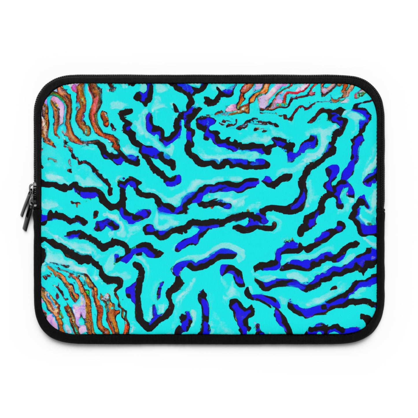 Tropical Laptop Sleeve, 5 Sizes - Perfect for Beach Lovers & Students / Wild Coral, Turquoise
