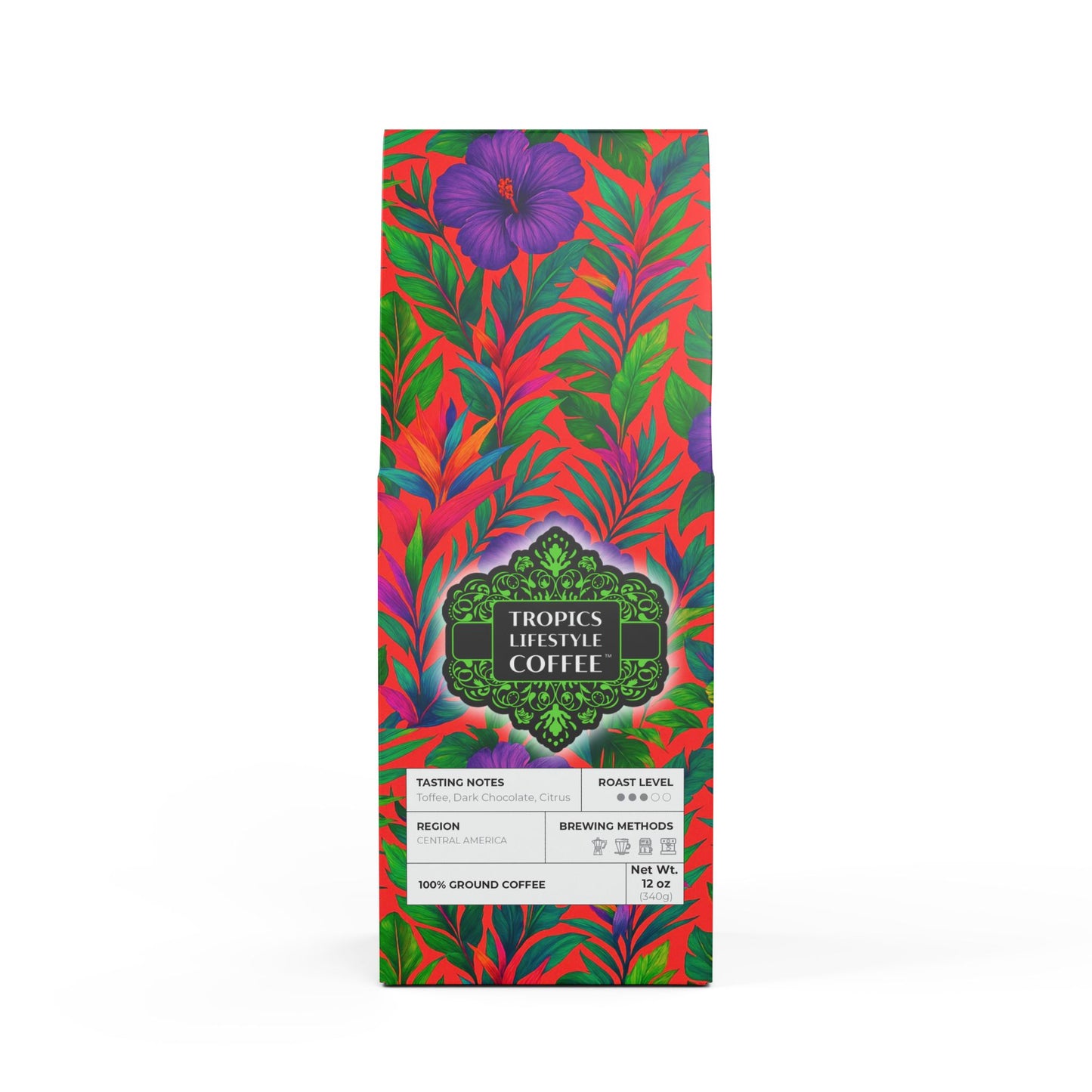Citrus Bay Blend™ (Medium Roast) Specialty Grade Craft Coffee / Midnight Flowers, Coral