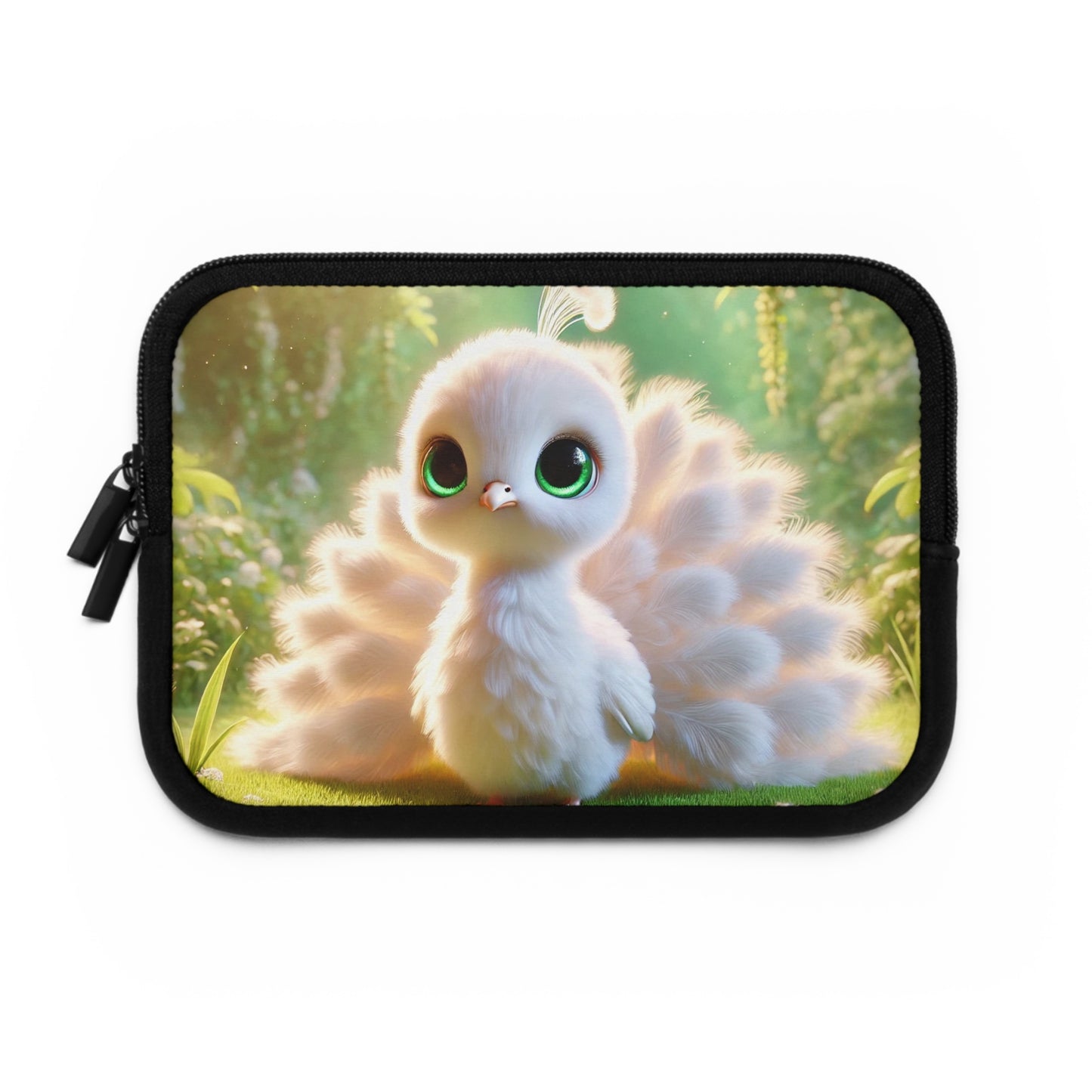 Tropical Laptop Sleeve, 5 Sizes - Perfect for Rainforest Lovers & Students / Baby White Peacock