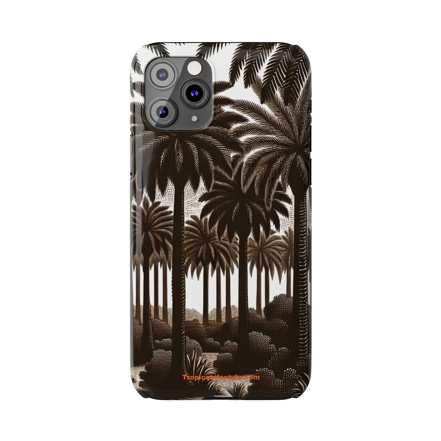 Slim Phone Cases - Woodcut Palm Grove