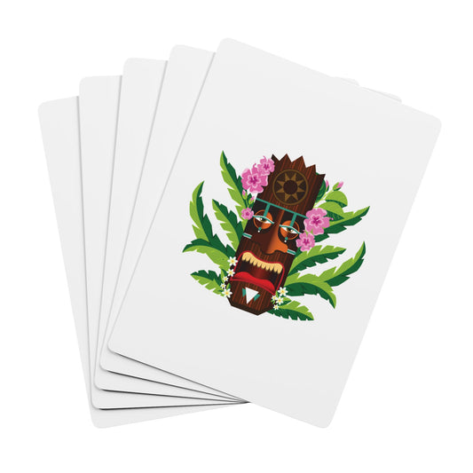 Poker-Sized Playing Cards - Tiki Boss Nani, white