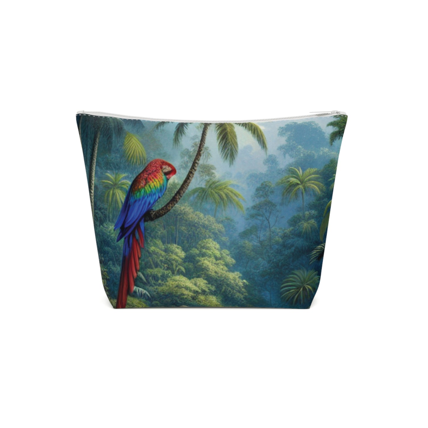 Tropical Cotton Cosmetic Bag, Makeup Pouch, 5 Sizes / Sleeping Beauty Parrot