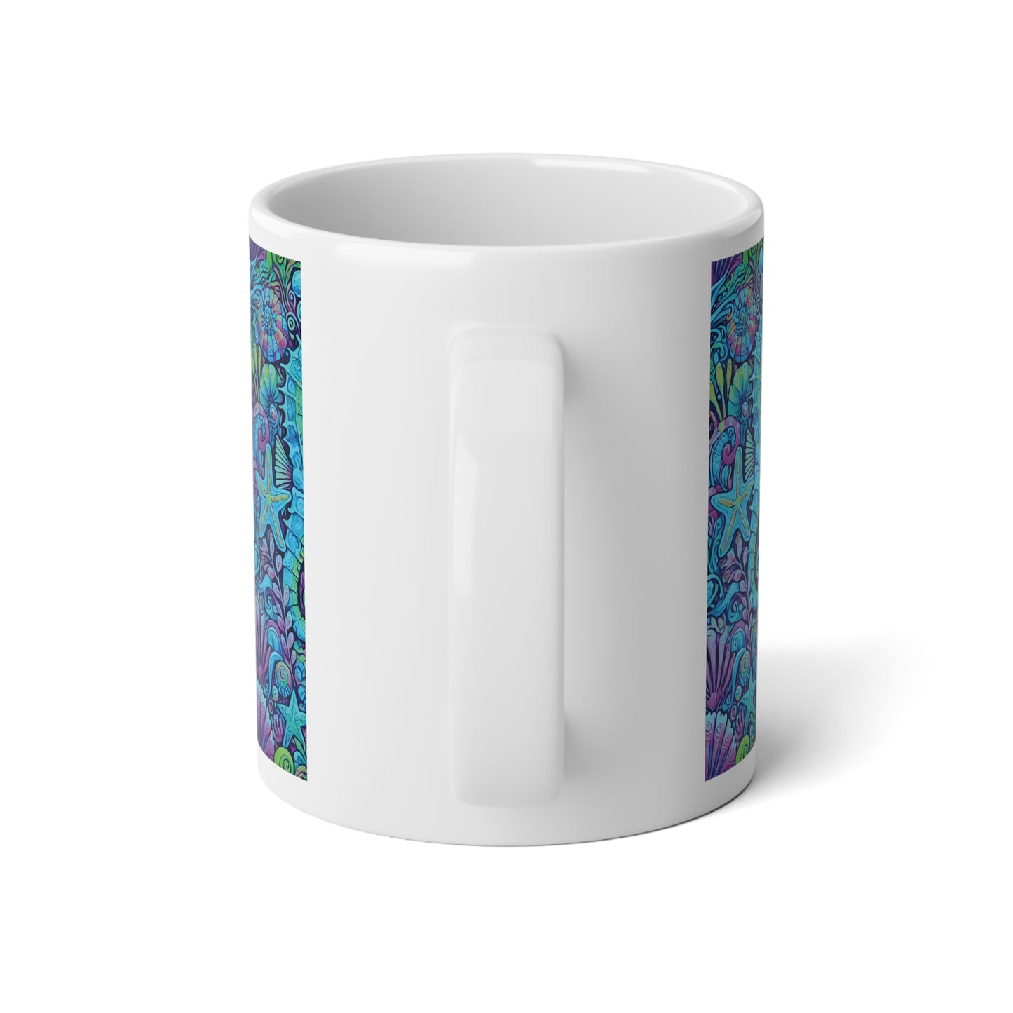 Jumbo Mug, 20 oz | Seahorse Trio, Turquoise Pop
