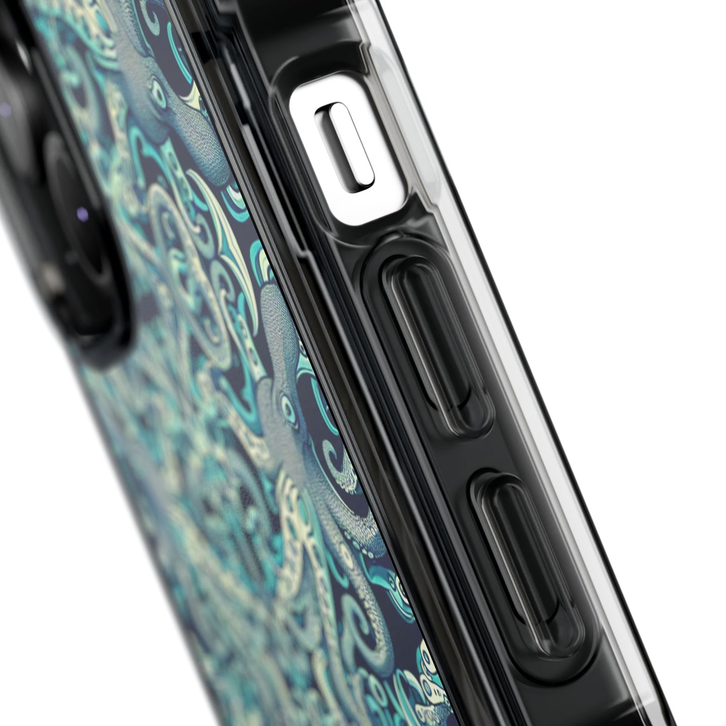 Twisted Aqua Octopus Magnetic Clear Phone Case, Many Models