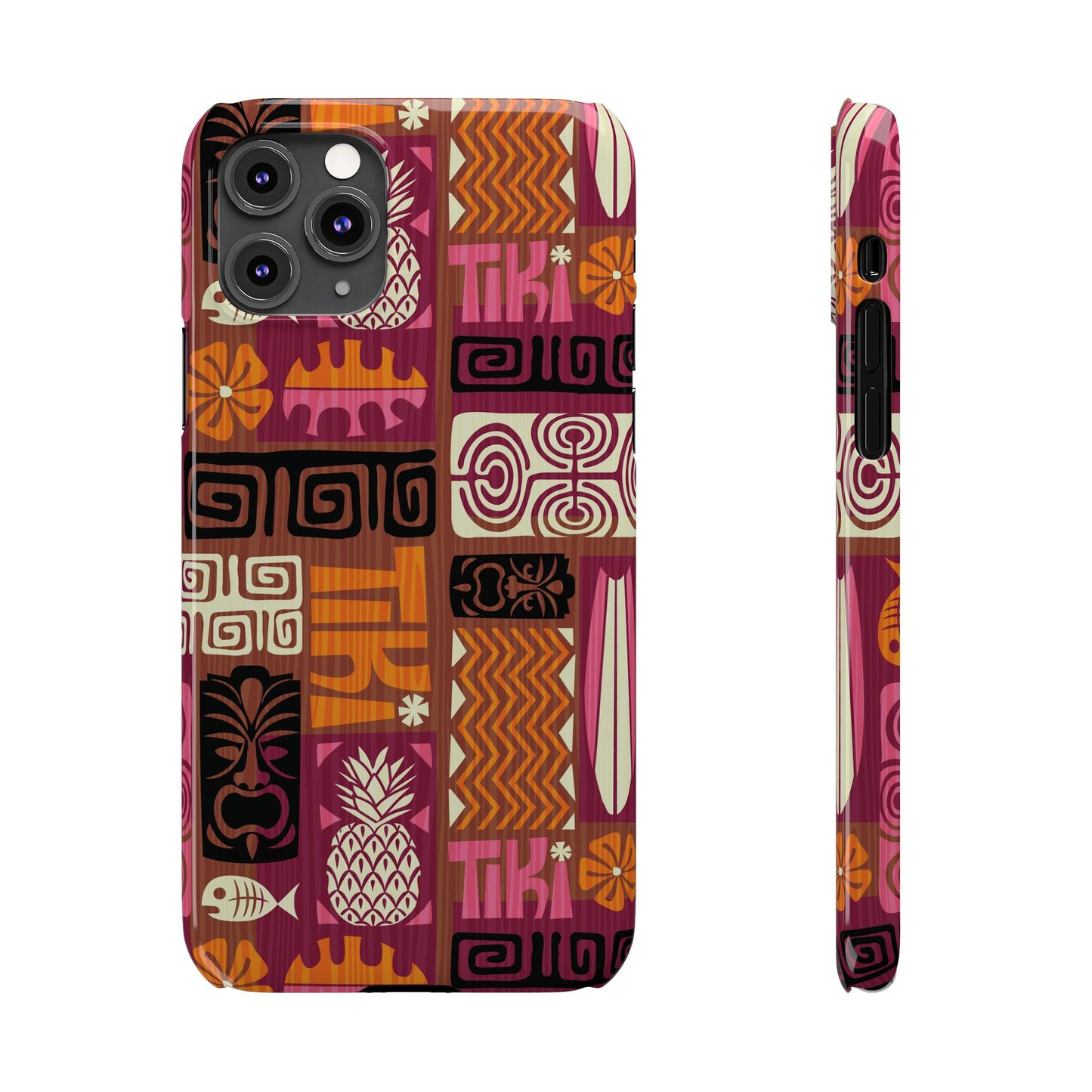 Slim Phone Cases - Tiki Poster Pink/Orange