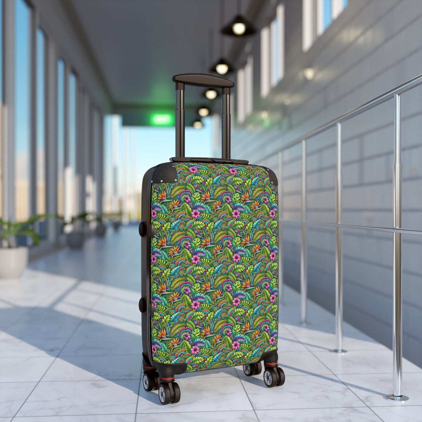 Tropical Suitcase - Stylish Travel Luggage for Adventurers / Rainforest Blooms