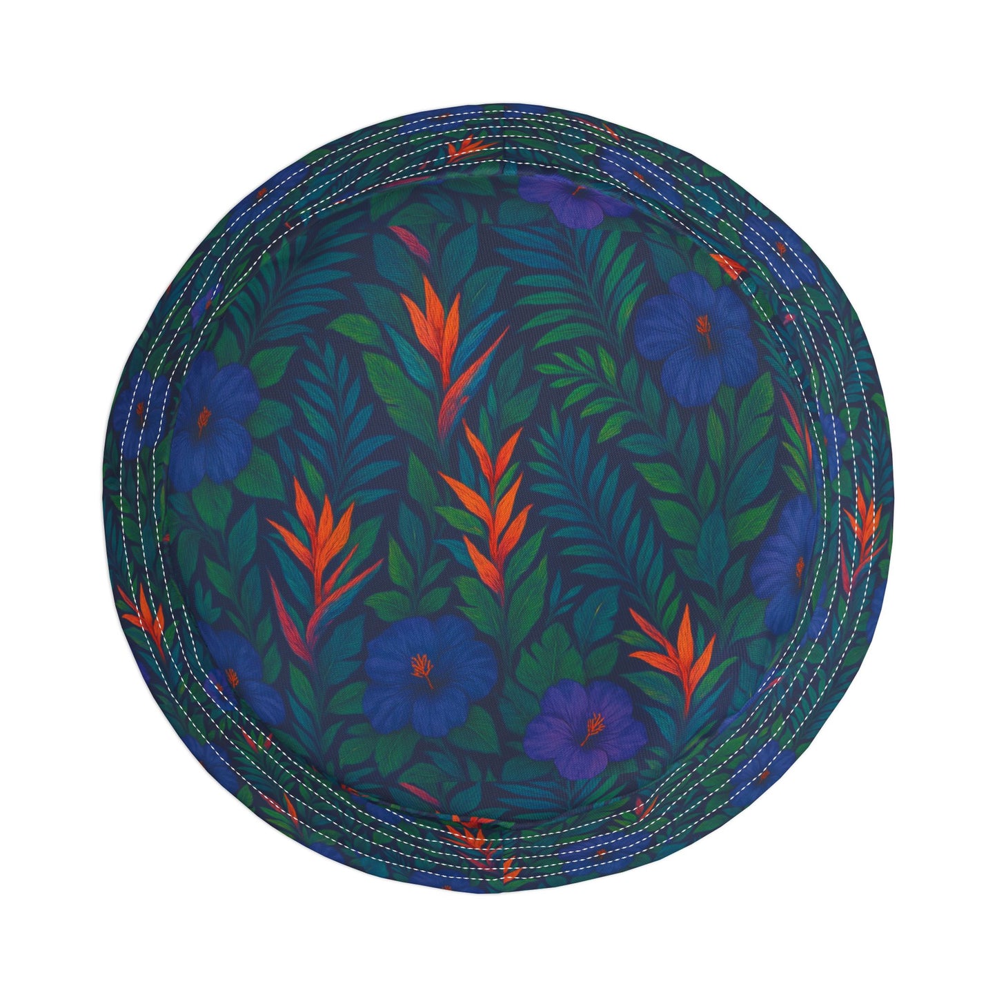 Tropical Polyester Bucket Hat, 2 Sizes - Midnight Flower Navy