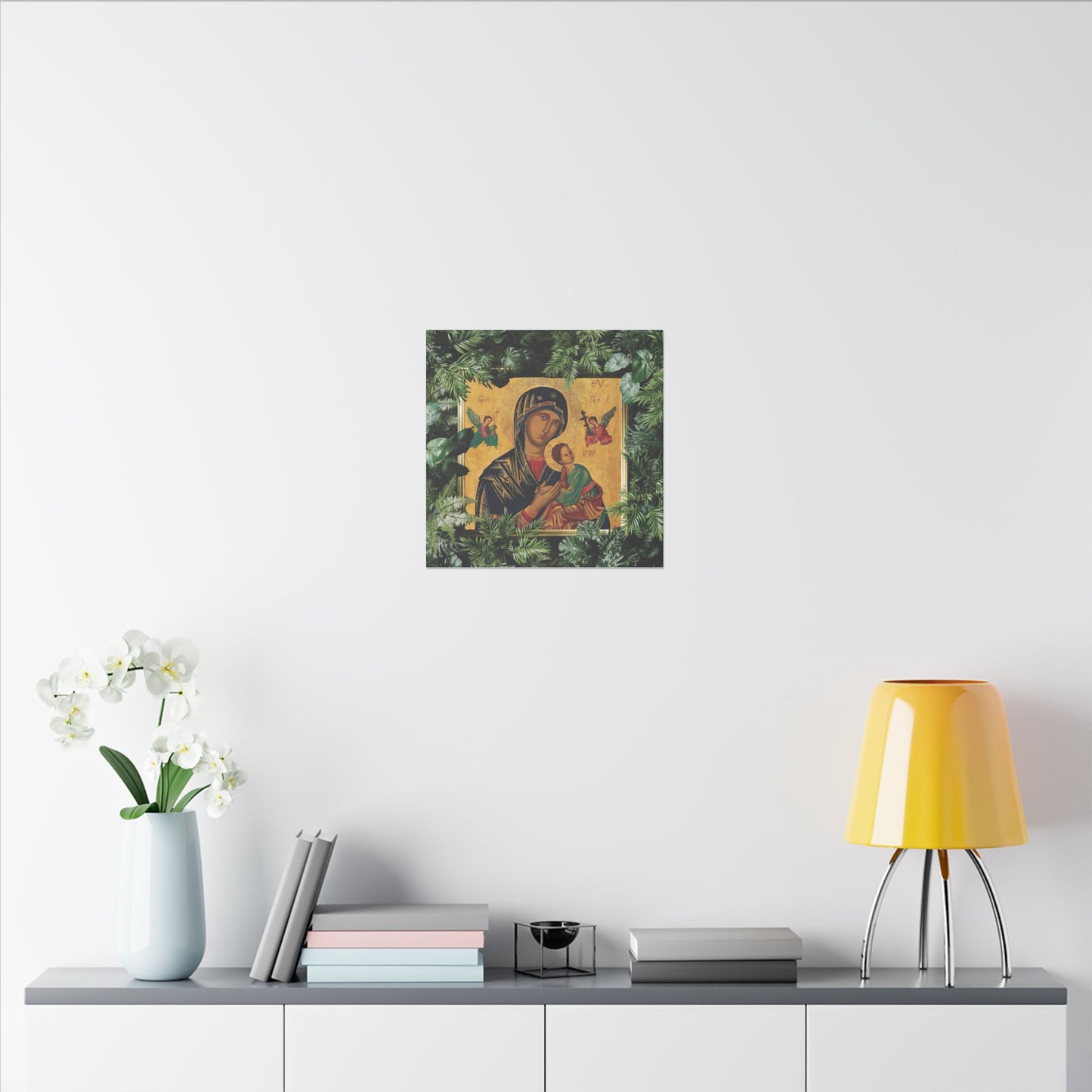 "Tropical Our Lady of Perpetual Help" Canvas Artwork - Stretched Canvas Print / Virgin Mary