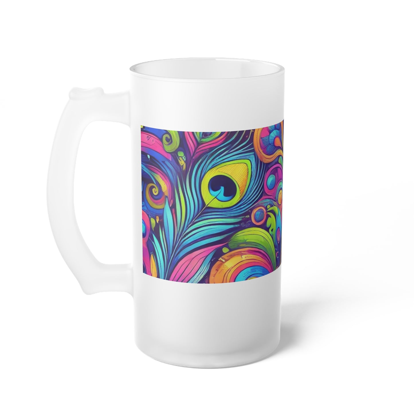 Frosted Glass Beer Mug – Feather Currents Pop