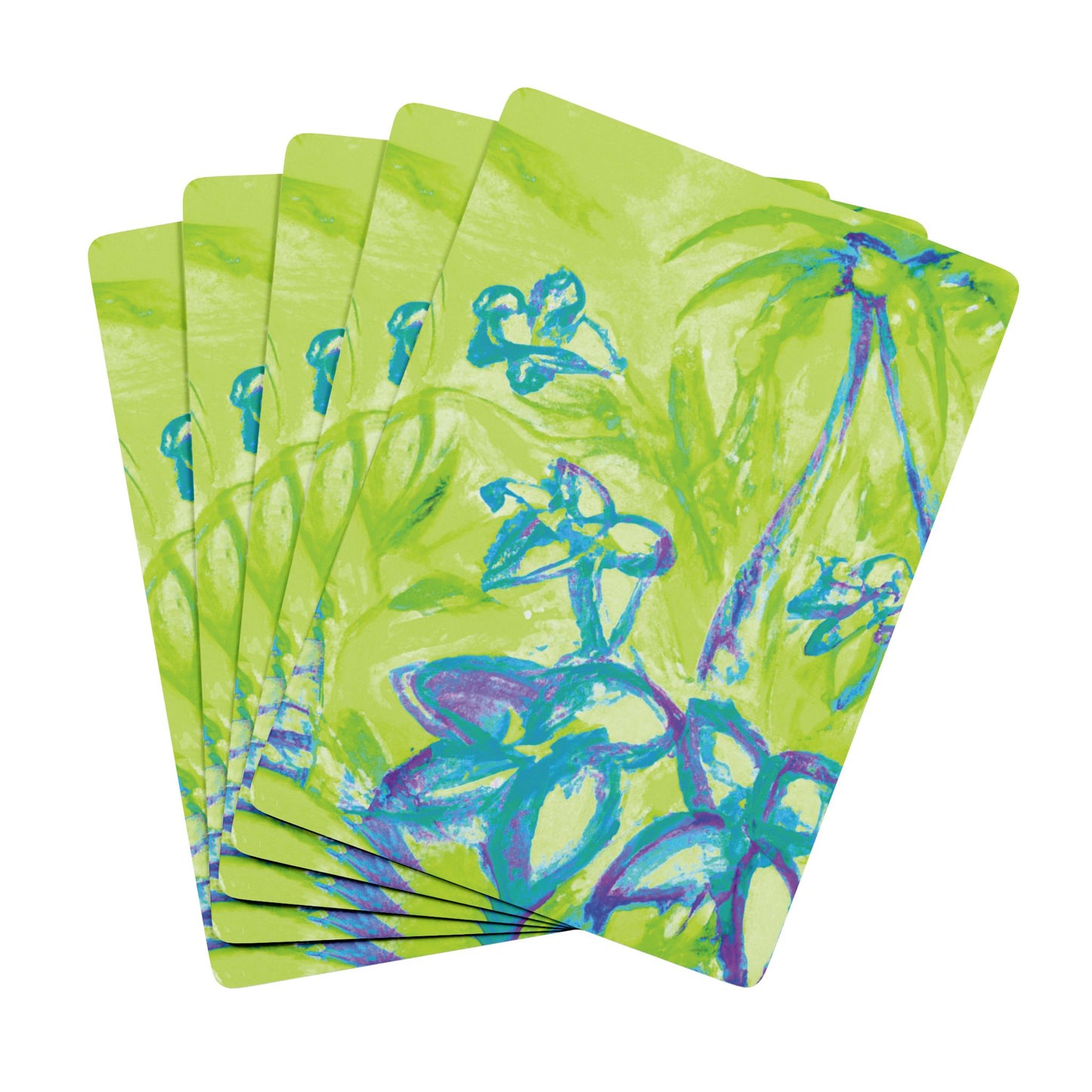 Poker Playing Cards - Tropical Doodles, Lime