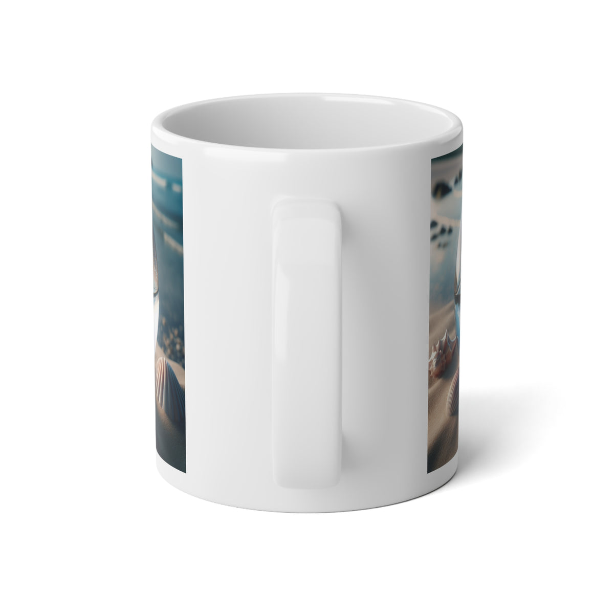 Jumbo Mug, 20oz, Beach Illusion Ball Seashells | Tropical Coffee Cup