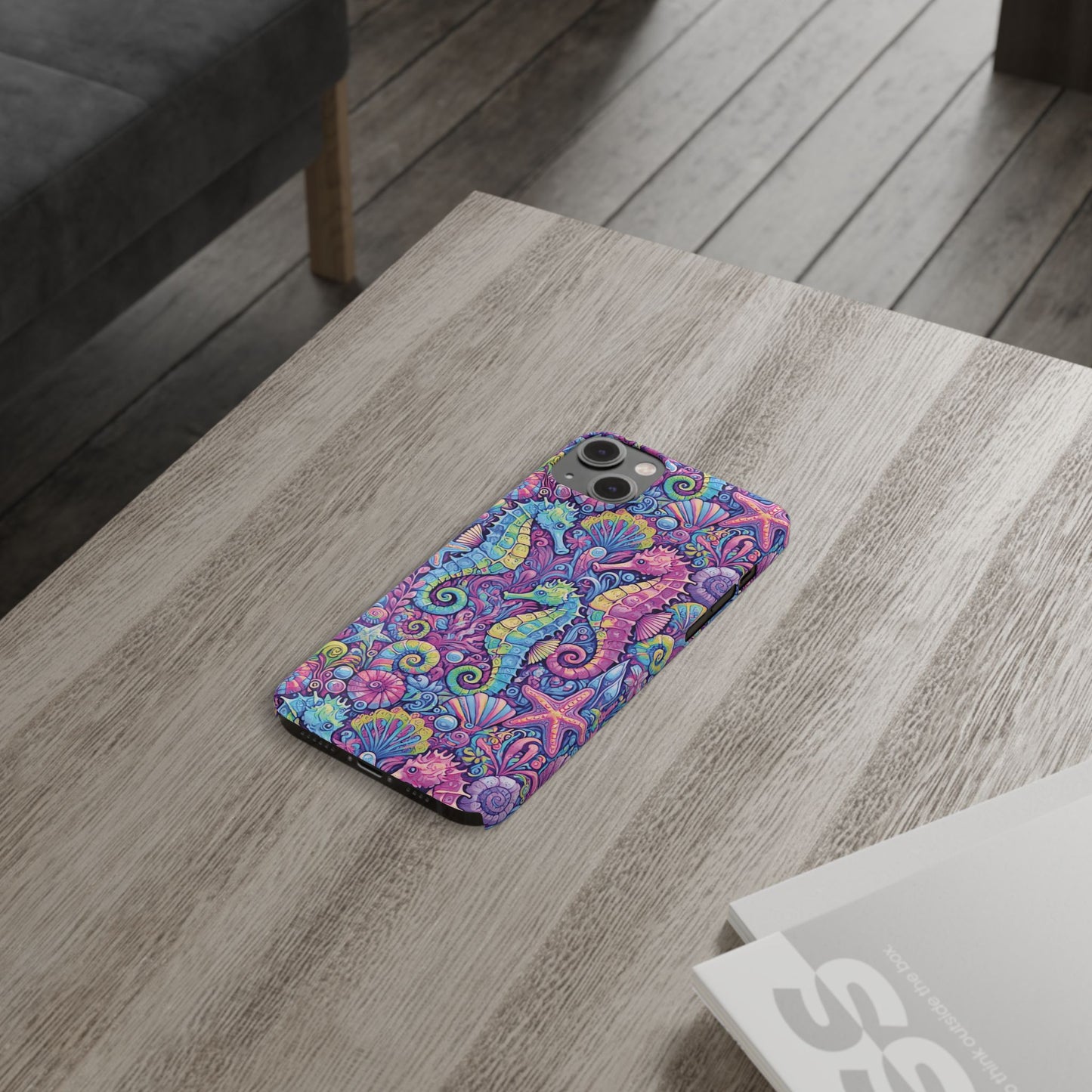 Slim Phone Cases - Seahorses, Fantasy POP