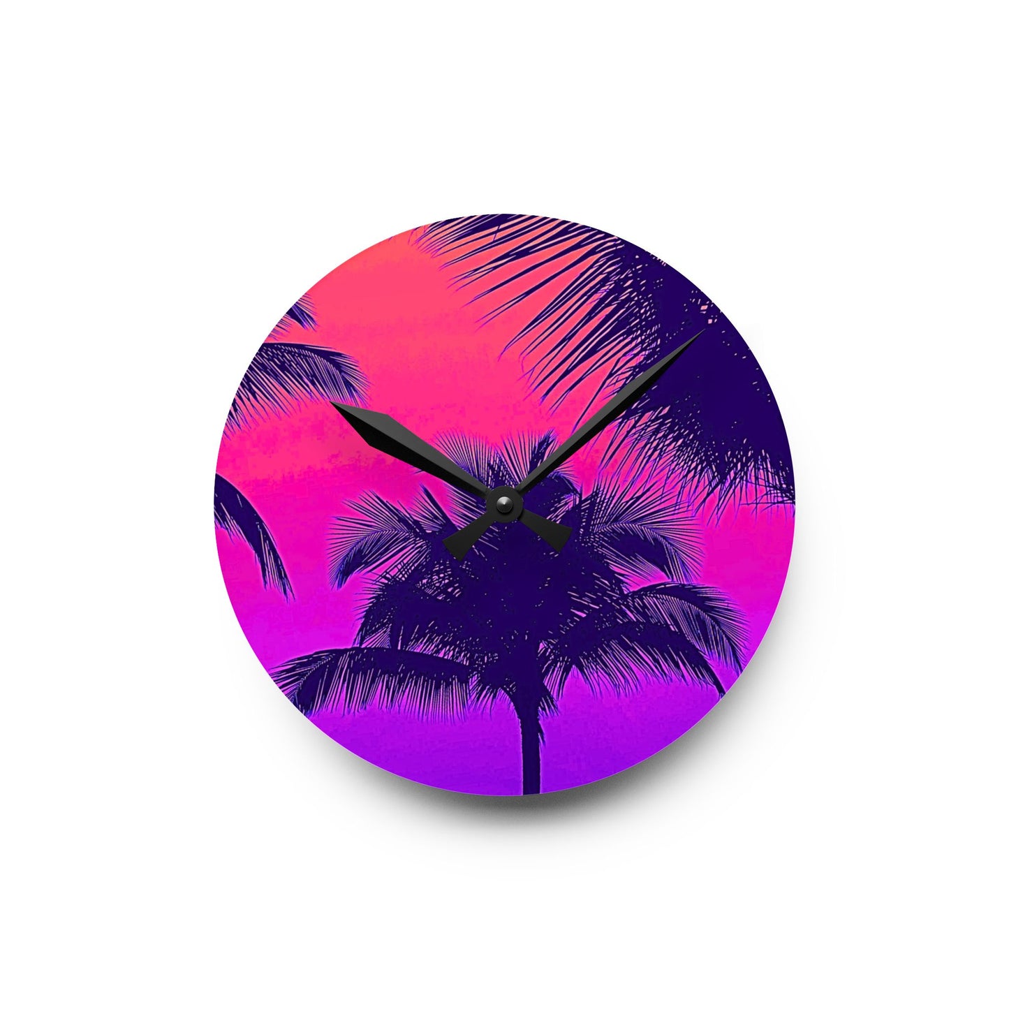 Acrylic Wall Clock / Palm Glow Pop