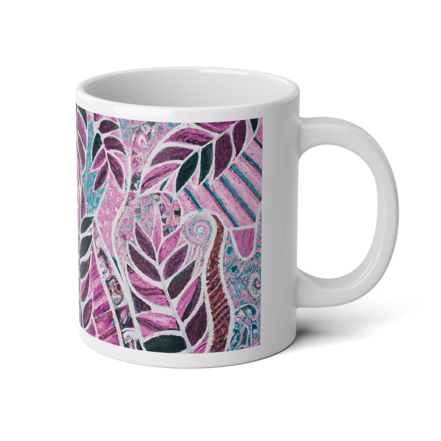 Jumbo Mug, 20oz, Amazon Whimsy Pink | Tropical Coffee Cup