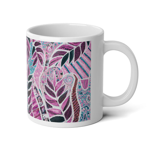 Jumbo Mug, 20oz, Amazon Whimsy Pink | Tropical Coffee Cup