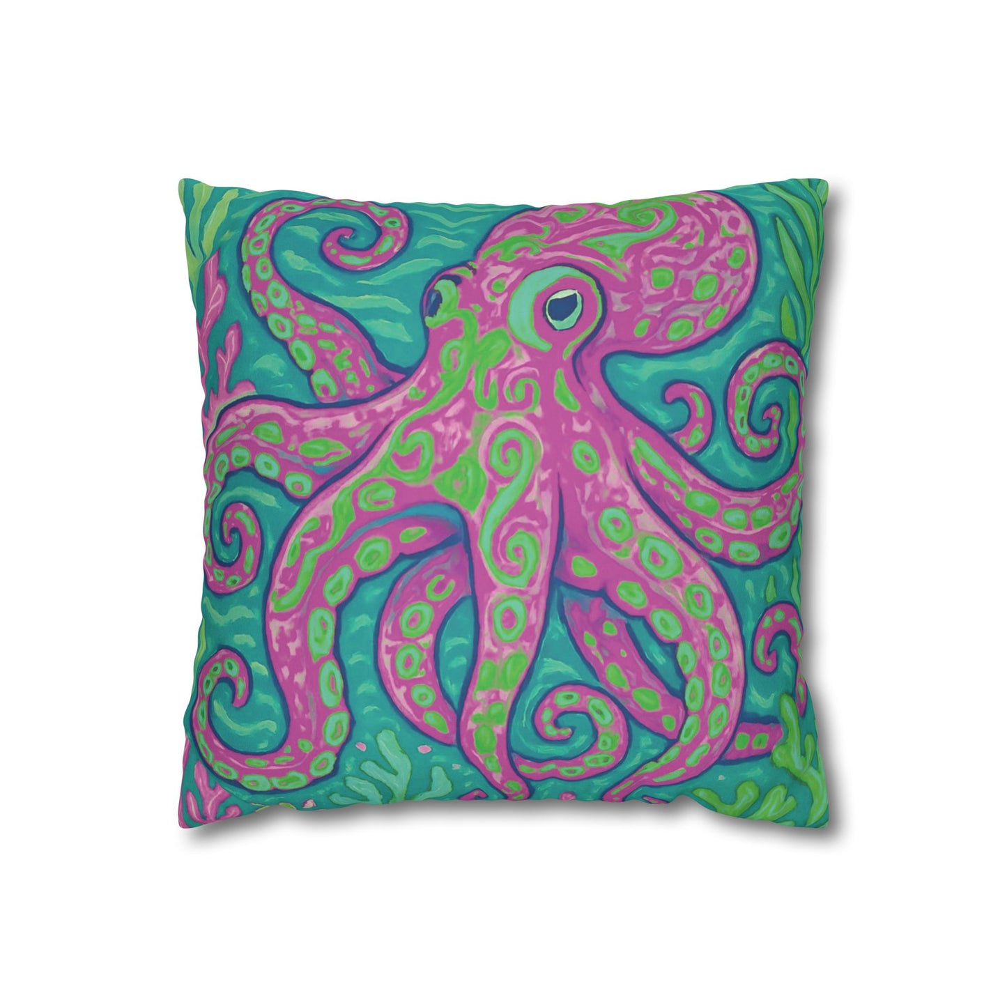 Faux Suede Square Pillowcase - Purple Kraken Joe