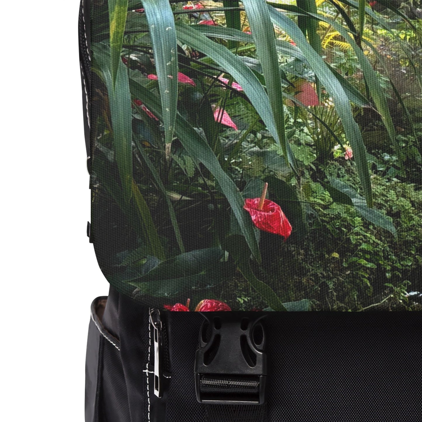 Tropical Floral Casual Backpack - Perfect for Everyday Adventures / Misty Rainforest River