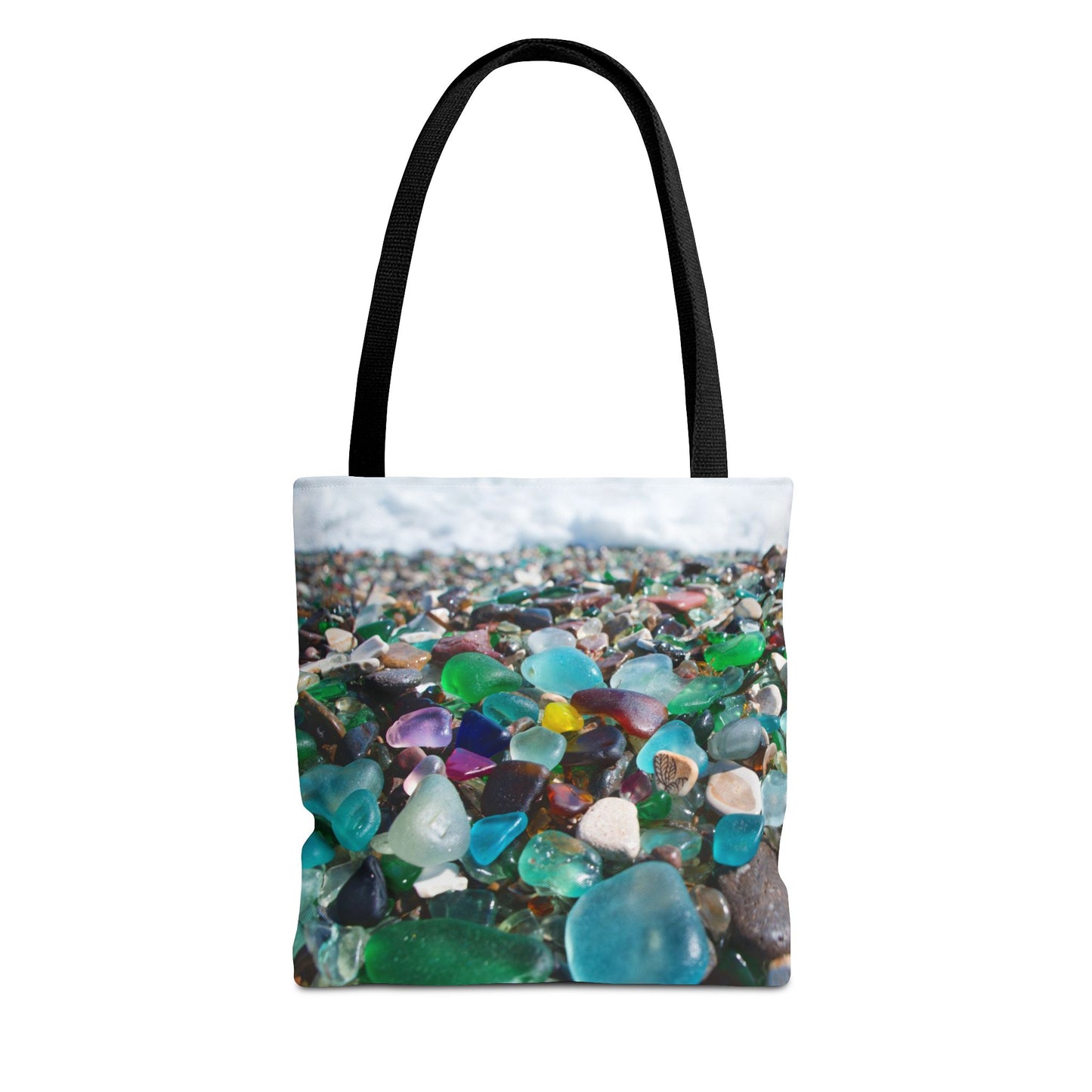 Beach Glass Tote Bag - Colorful Coastal Design, 3 Sizes