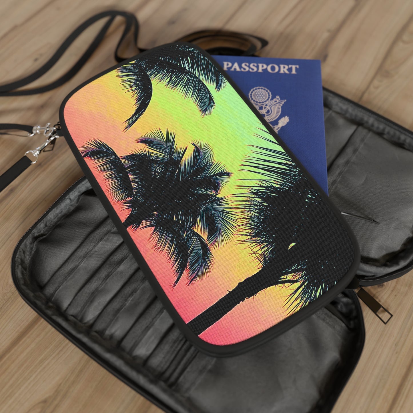 Passport Wallet – Perfect for Travelers & Adventurers / Palm Grove, Sangria