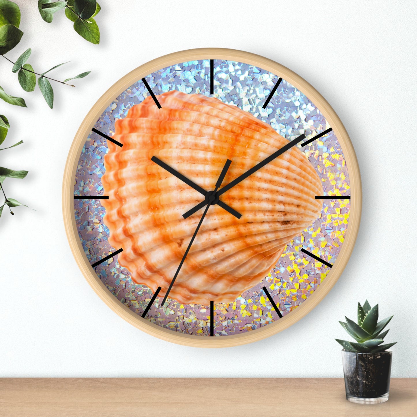 Wall Clock, Disco Orange Scallop, Hands/Base Variants