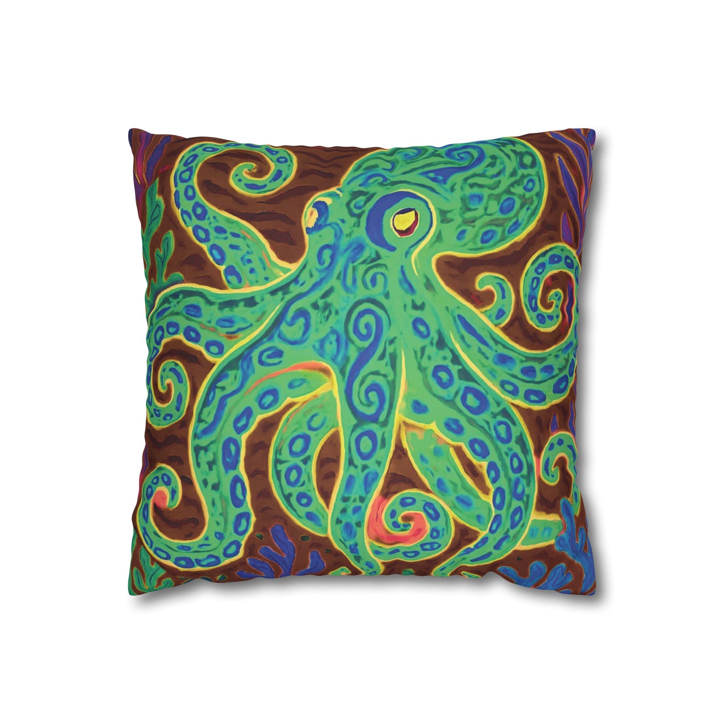 Faux Suede Square Pillowcase - Gamma Kraken Joe