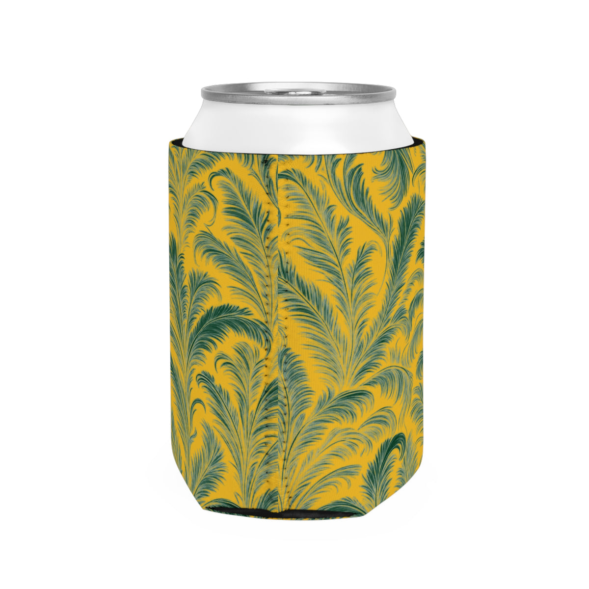 Rocco Greens/Yellow Can Cooler Sleeve - Perfect for Outdoor Picnics