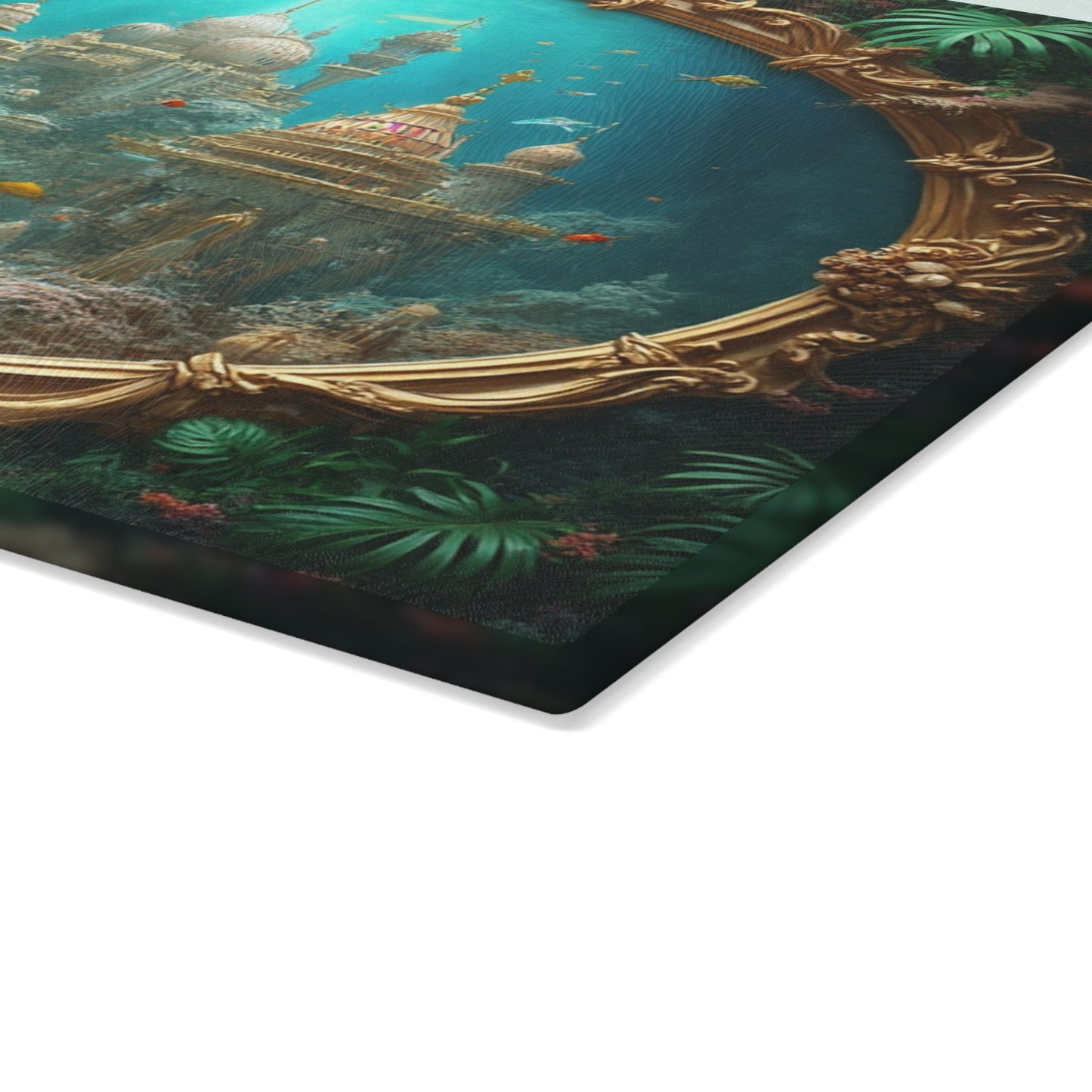 Glass Cutting Board, 2 sizes - Mermaid Palace, Aegean Sea