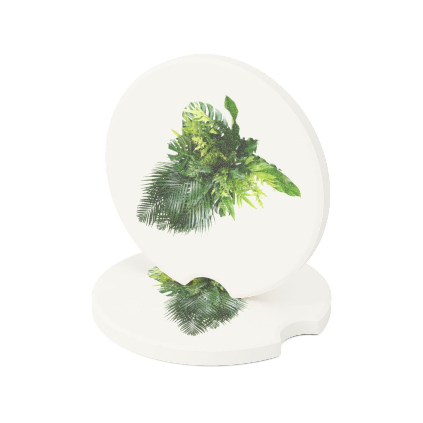 Soapstone Car Coaster - Palm Fronds Cascade