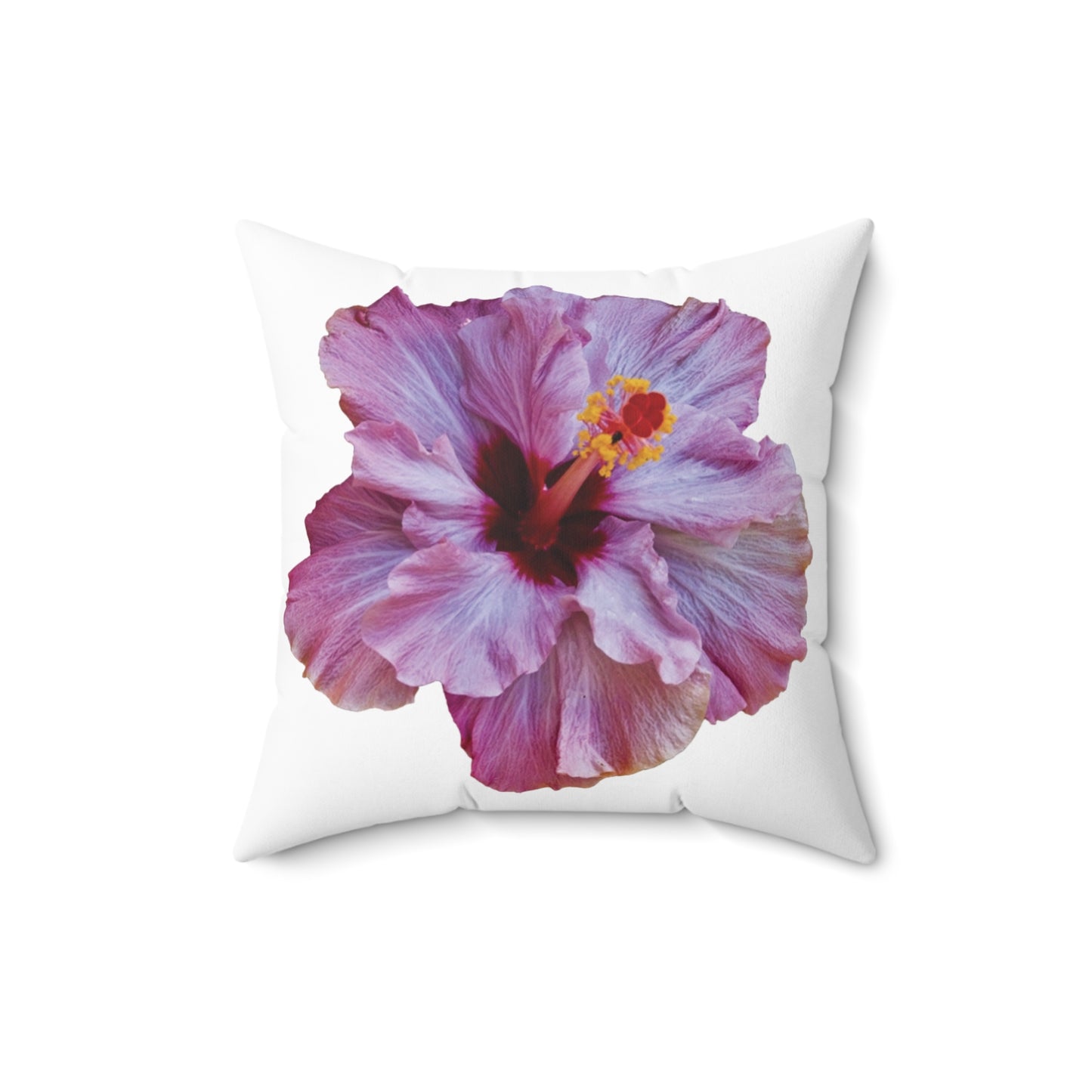 Decorative Pillow - Accent Cushion, 4 Sizes / Photo Purple Hibiscus, White