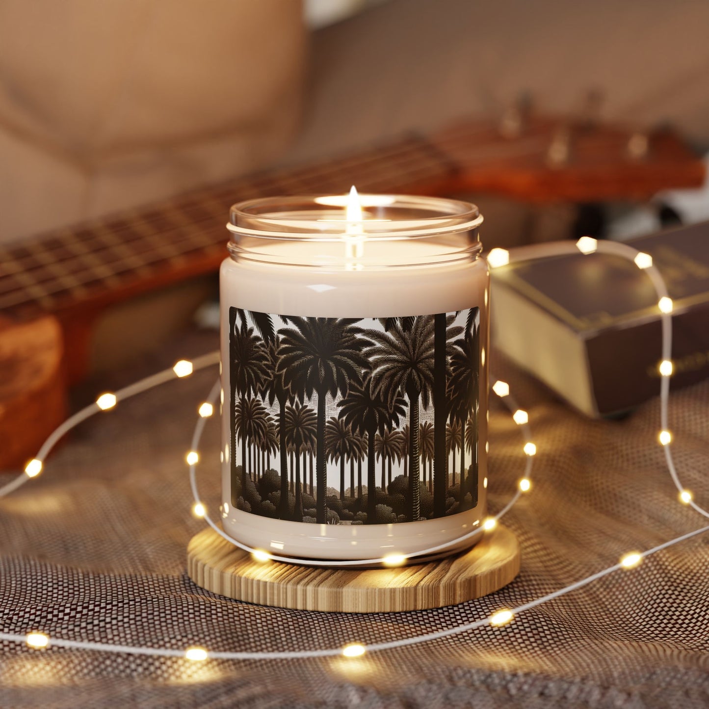 Scented Soy Candle, 9oz, Woodcut Palm Grove