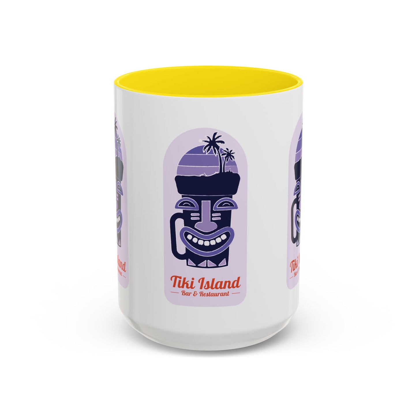 Tiki Island Accent Coffee Mug - Fun Tropical Drinkware for Beach Vibes, purple