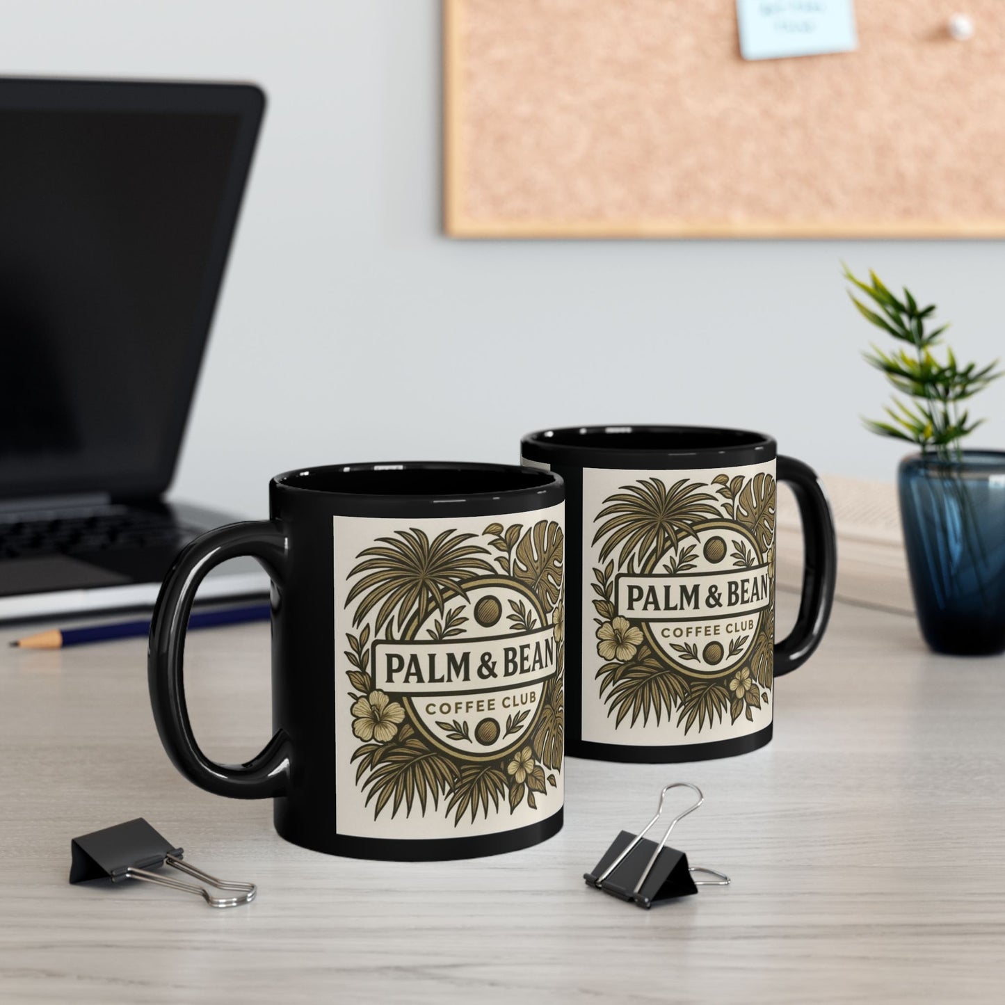 Black Coffee Mug - Palm & Bean Coffee Club