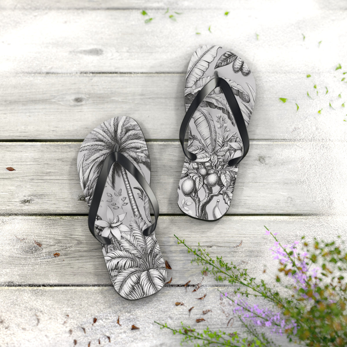 Flip Flops - Tropical Fruit, Newspaper