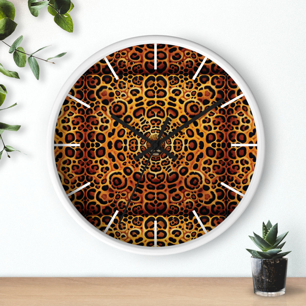 Kaleido Jaguar Spots Wall Clock – Fun Home Decor for Nature Lovers, 6 Variants
