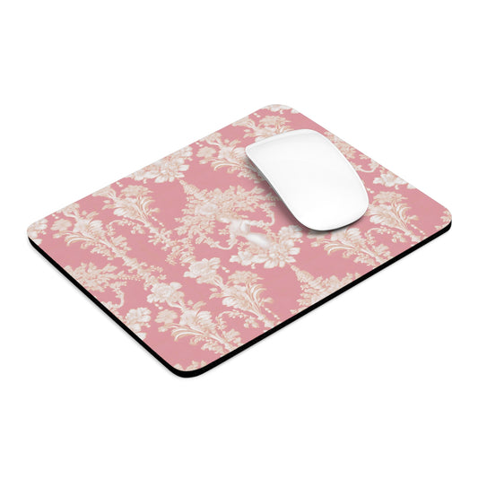 Tropical Mouse Pad, 2 Shapes - Beach Vibes for Home Office & Gamer / Pearl Lady Toile, Hibiscus Pink