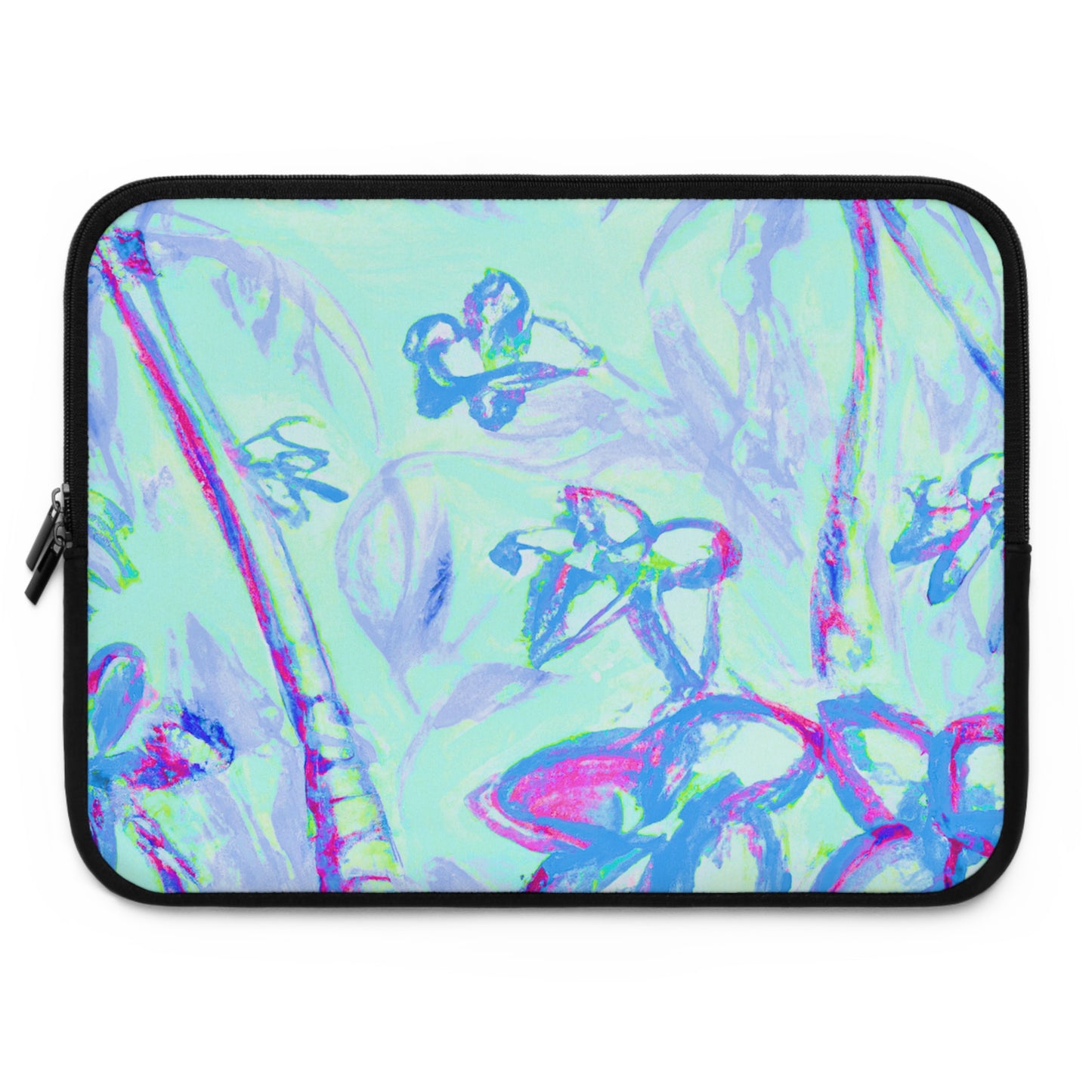 Tropical Laptop Sleeve, 5 Sizes - Perfect for Beach Lovers & Students / Tropical Doodles, Blue