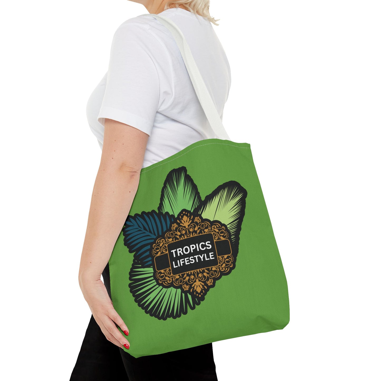 Elegant Tropics Lifestyle Logo Tote Bag - 3 Sizes, Green