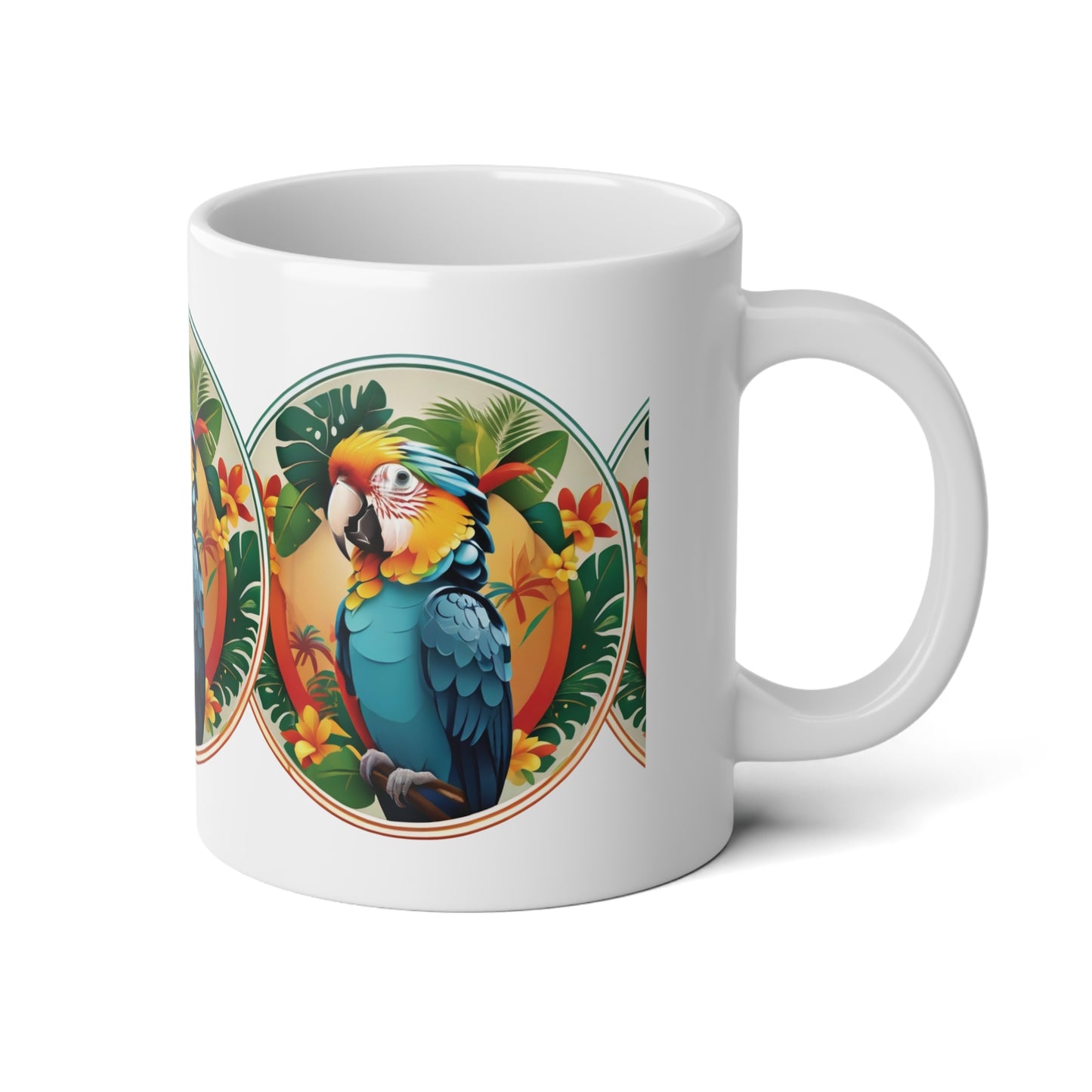 Jumbo Mug, 20oz, My Pet Parrot | Tropical Coffee Cup