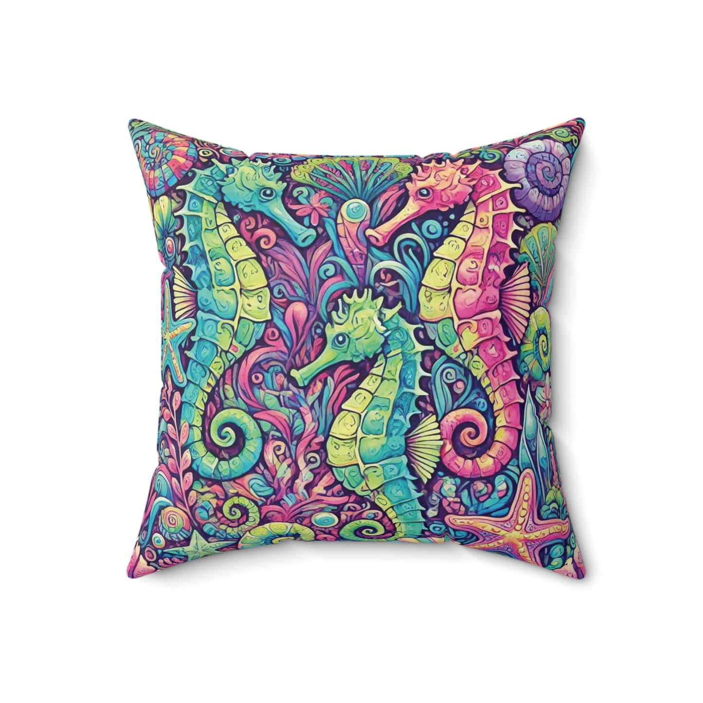 Decorative Pillow - Accent Cushion, 4 Sizes / Seahorse Trio