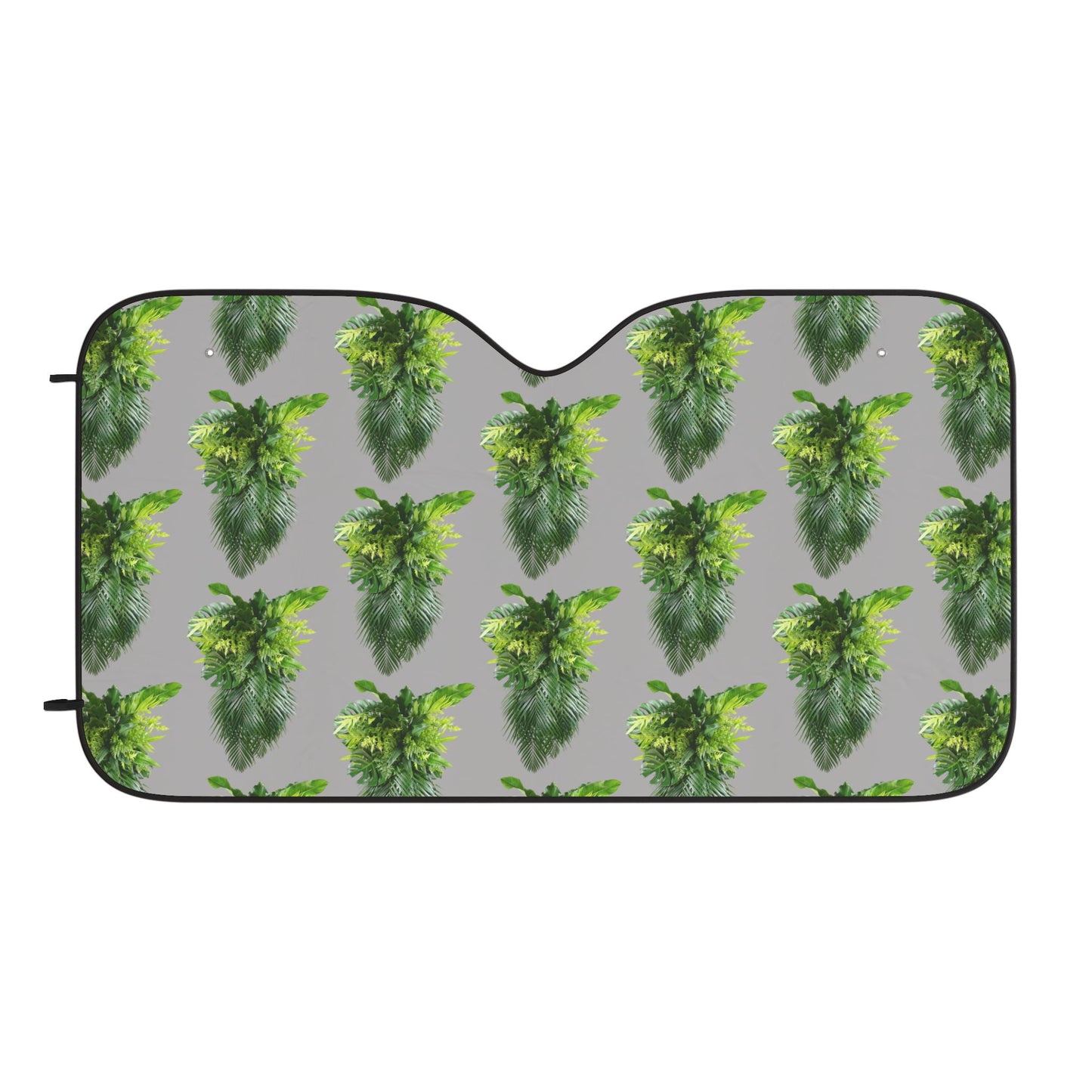 Tropical Car Sun Shades / Palm Fronds Cascade, light grey