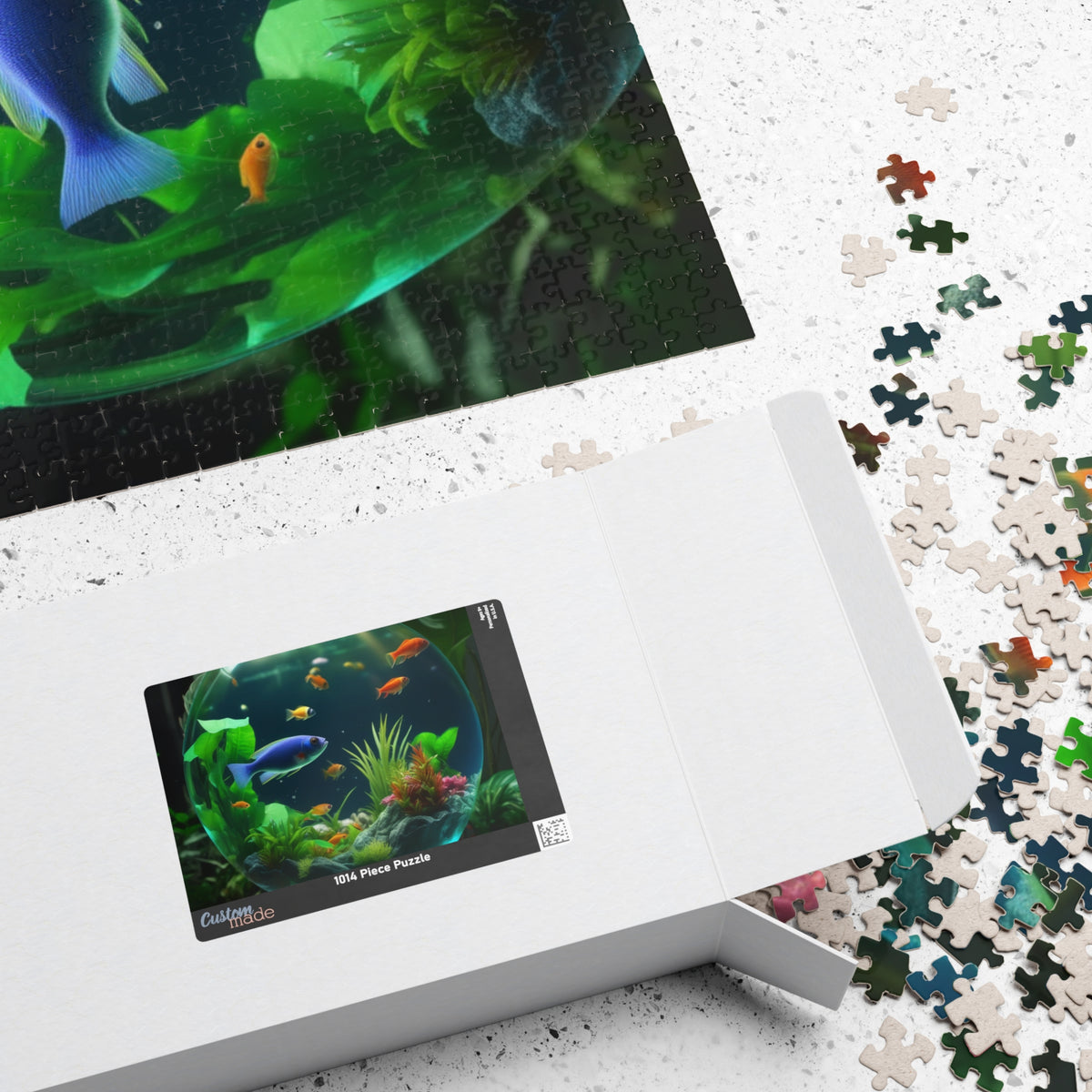 Fish Bowl #1 Tropical Puzzle, 4 Sizes - Relaxing Jigsaw for Island Vibes