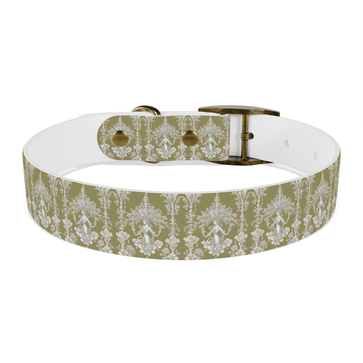 Dog Collar - Pearl Lady Toile, highborn green