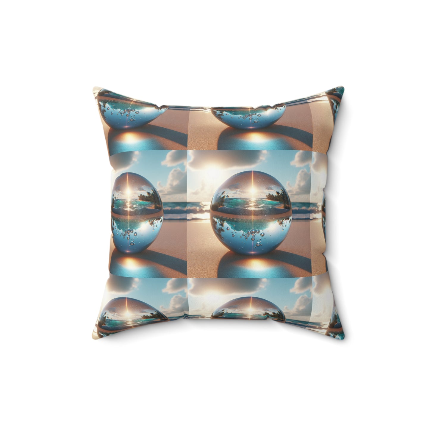 Decorative Pillow - Accent Cushion, 4 Sizes / Beach Illusion Ball