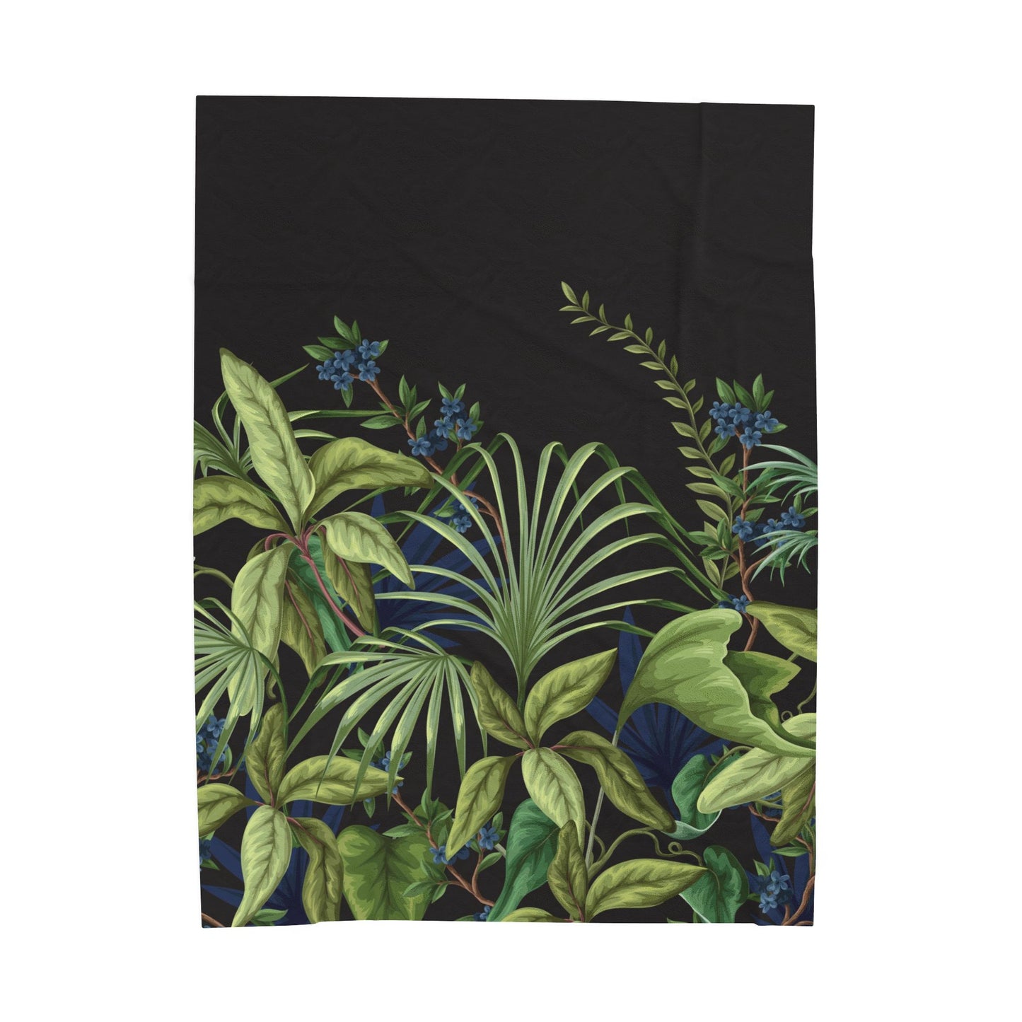 Midnight Jungle Velveteen Plush Blanket