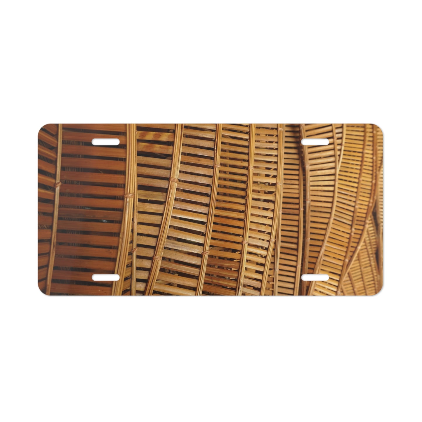 Natural Bamboo Flow Vanity Plate - Tropical Design for Cars, Trucks, and Decor