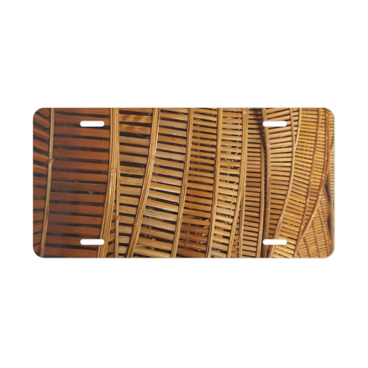 Natural Bamboo Flow Vanity Plate - Tropical Design for Cars, Trucks, and Decor