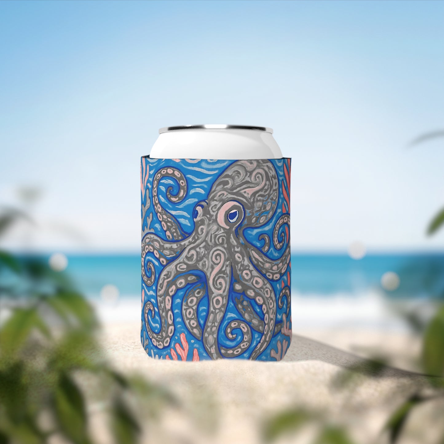 Octopus Kraken Joe/Slate Can Cooler Sleeve - Perfect for Outdoor Picnics