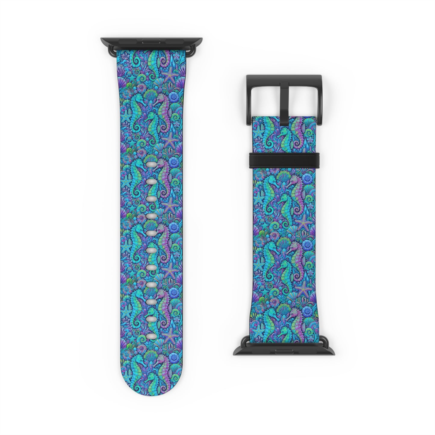 Apple Watch Band - Tropical Seahorse Trio, Turquoise Pop