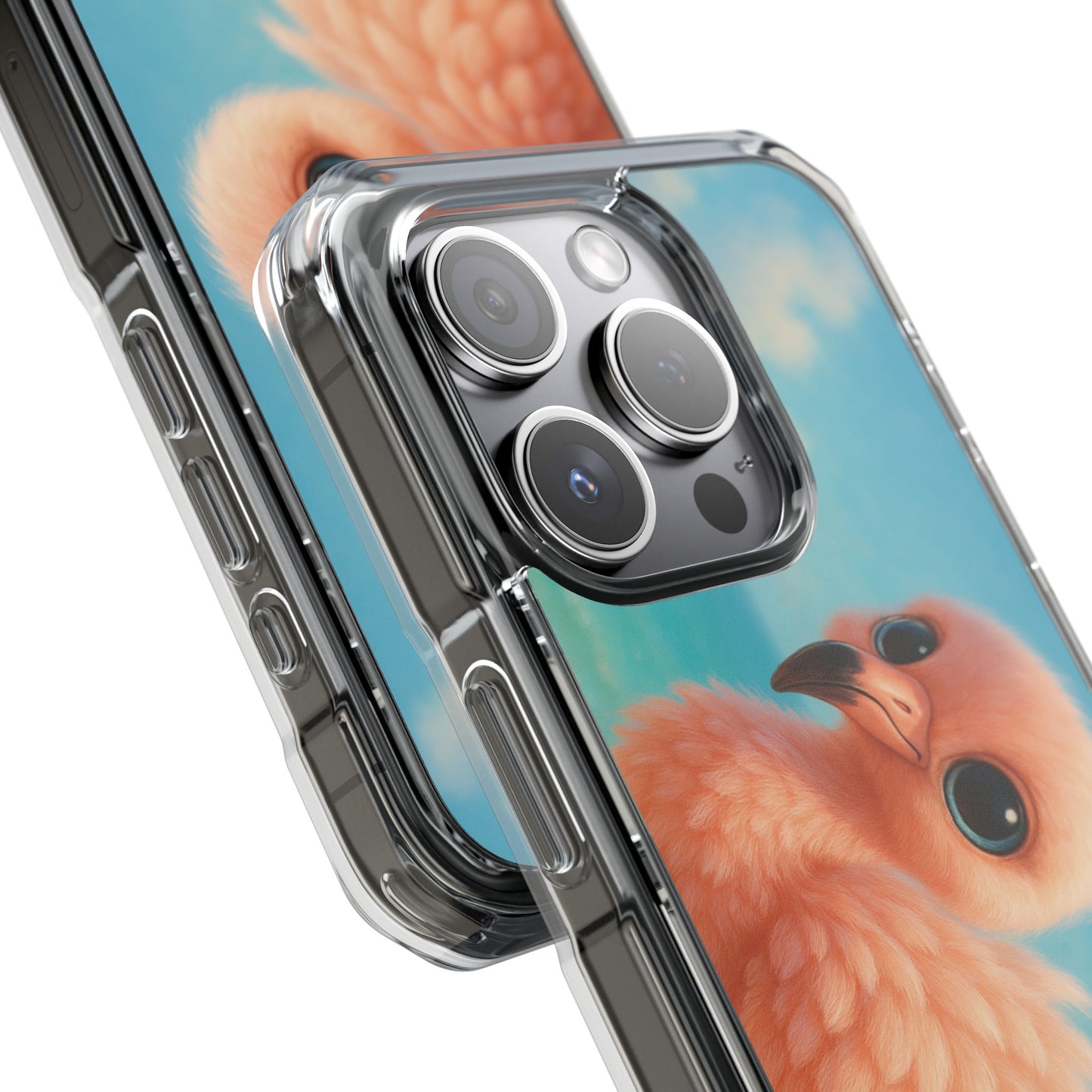 Baby Flamingo Magnetic Clear Phone Case, Many Models