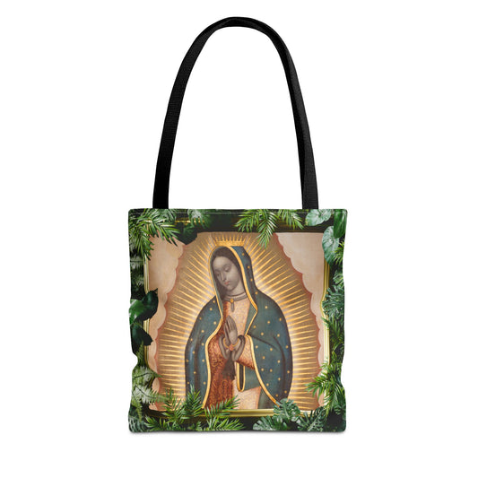 Religious Our Lady of Guadalupe Tropical Tote Bag - 3 Sizes